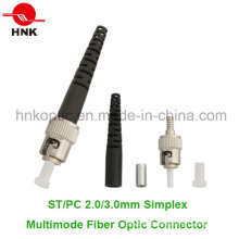 St PC 3.0mm Simplex Conector Multimodo de Fibra Óptica